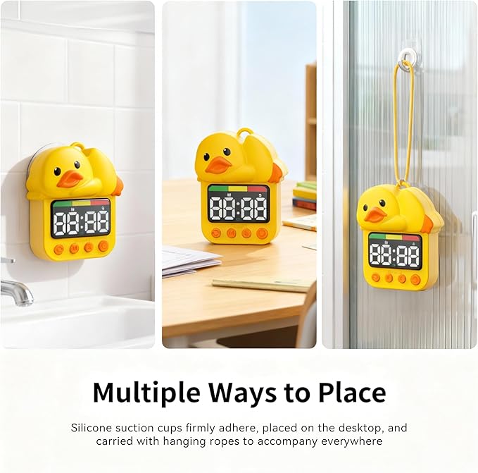 Doli Yearning Duck Shower Timer for Kids Waterproof Quacking Shower Clock Bathroom Magnetic Charging