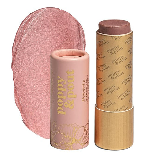 Poppy & Pout All Natural Lip Tint, Cardboard Tube, Hand-Filled, Beeswax, Vitamin E, Coconut Oil, Cruelty Free, All-Natural Shades (Beverly)