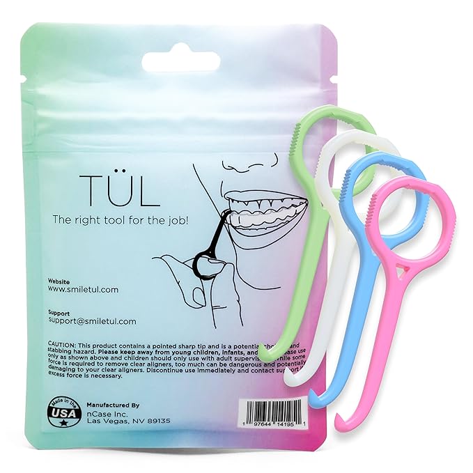 TÜL | Only Invisalign Remover Tool Made in the USA | Lifetime Replacements | Ortho Recommended Aligner Remover Tool & Retainer Remover Tool | Variety 4 Pack | Top Invisalign Accessories