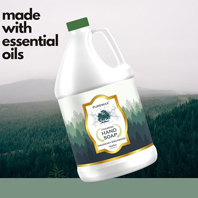 Foaming Hand Soap Refills | Mahogany Birchwood | Gentle, Moisturizing | All-Natural | Made in USA | 128 Fl Oz (1 Gallon) |