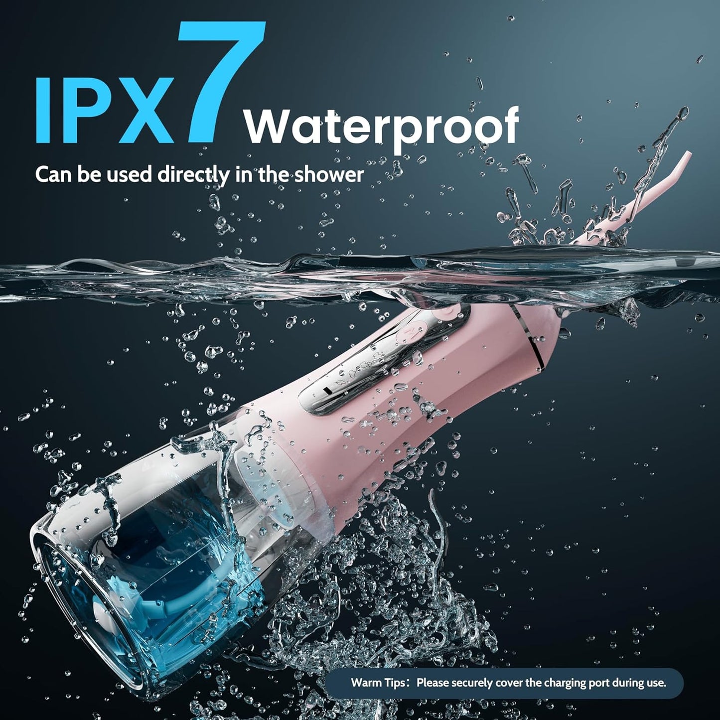 Water Flossers for Teeth, Electric Floss for Adults, Water Dental Picks for Teeth Cleaning and Flossing, Portable Flossers for Travel Size, Travel Bag and 4 Tips, IPX7 Waterproof - Black