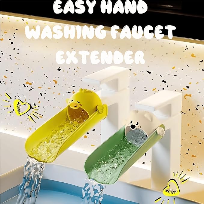 Faucet Extender for Toddlers & Kids – Cute Animal Design, Food-Grade Silicone, Fits Most Bathroom & Kitchen Sinks, Easy Install No Tools Needed (Shape-2)