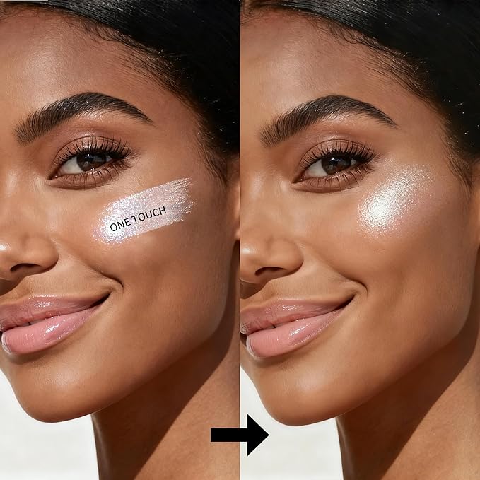 Highlighter Stick, Sheer Glow Cream Highlighter for Natural Radiant Skin, Blendable & Buildable Color, Non Caking, Long Lasting, SweatProof & Cruelty-Free, For All Skin Tones (01 Pearl Shimmer)