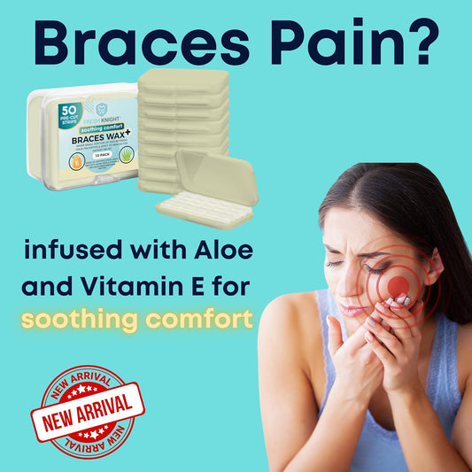 Fresh Knight Braces Wax. Dental Wax for Braces & Aligners - Premium Orthodontic Strips Food Grade (Aloe Green)