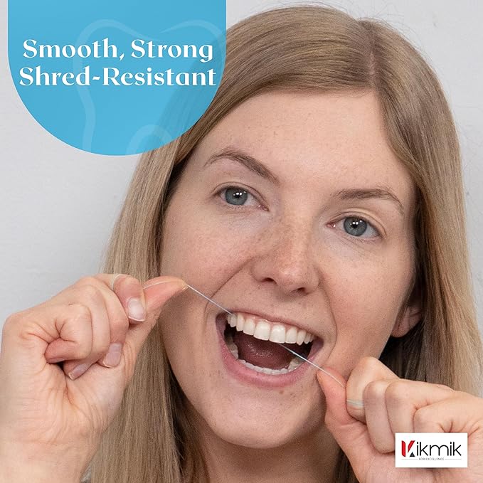 4-Pack Woven Dental Floss - 2 Mint, Strawberry & Coconut Floss - Shred Resistant, Extra Wide Woven Floss Dental, Gentle On Gums, 33 Yards Each