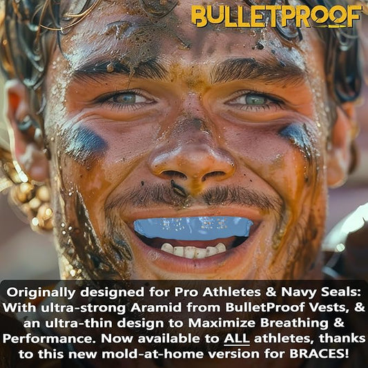 Bulletproof: World’s Thinnest Most Breathable Mouthguard is 3X Stronger! Football MMA Hockey Rugby Basketball BJJ Lacrosse Boxing Sports Mouth Guard Grinding Teeth. Boys Girls Adult Youth Kids Braces