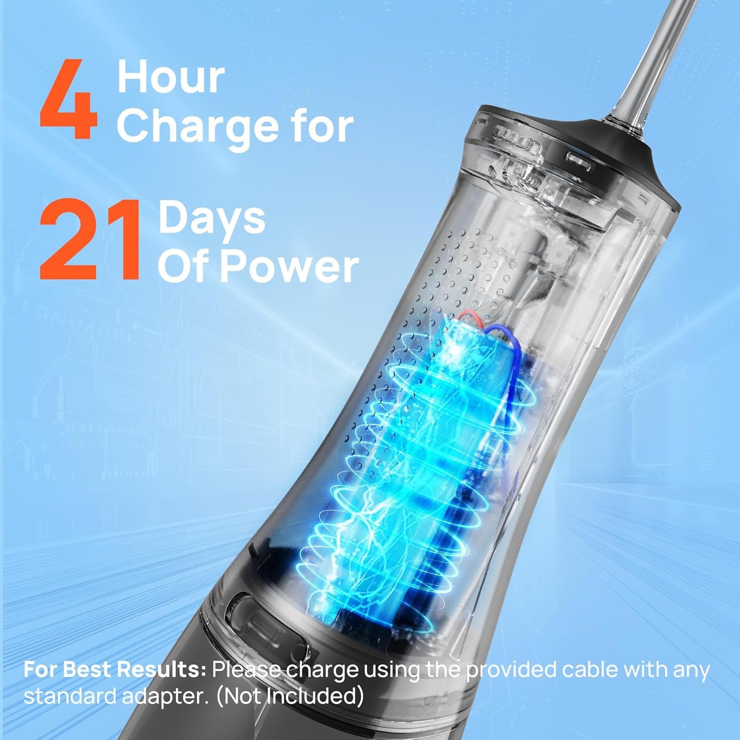 Operan Cordless Water Flossers for Teeth, 300ML Rechargeable Oral Irrigator with 4 Modes & 4 Nozzles, Portable Water Flossers for Adults, IPX7 Waterproof for Home and Travel, Black，01Pack