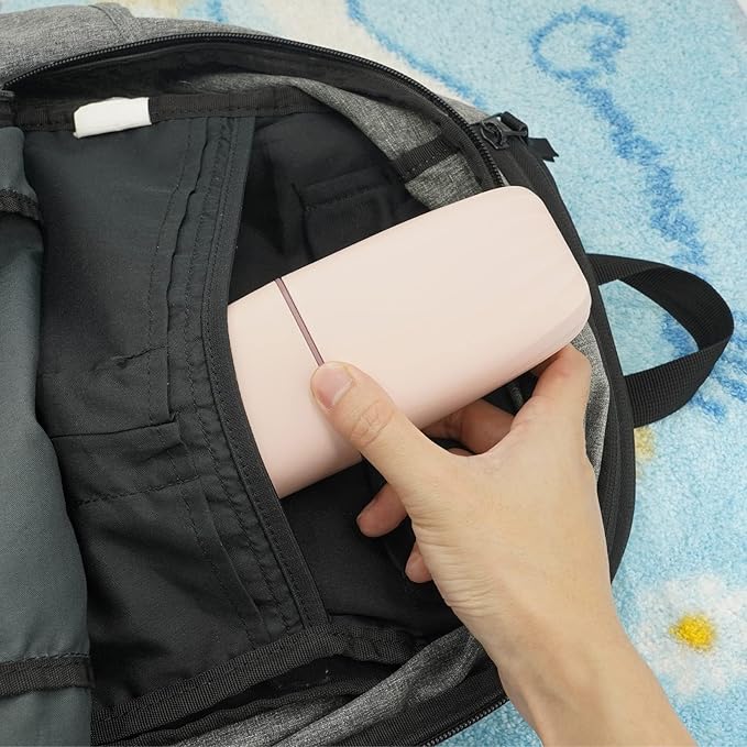 Toothbrush Cup Toothbrush Holder with Cover Travel Boothbrush Holder Portable Toothbrush Case and Carrier for Bathroom School Business Trip Pink