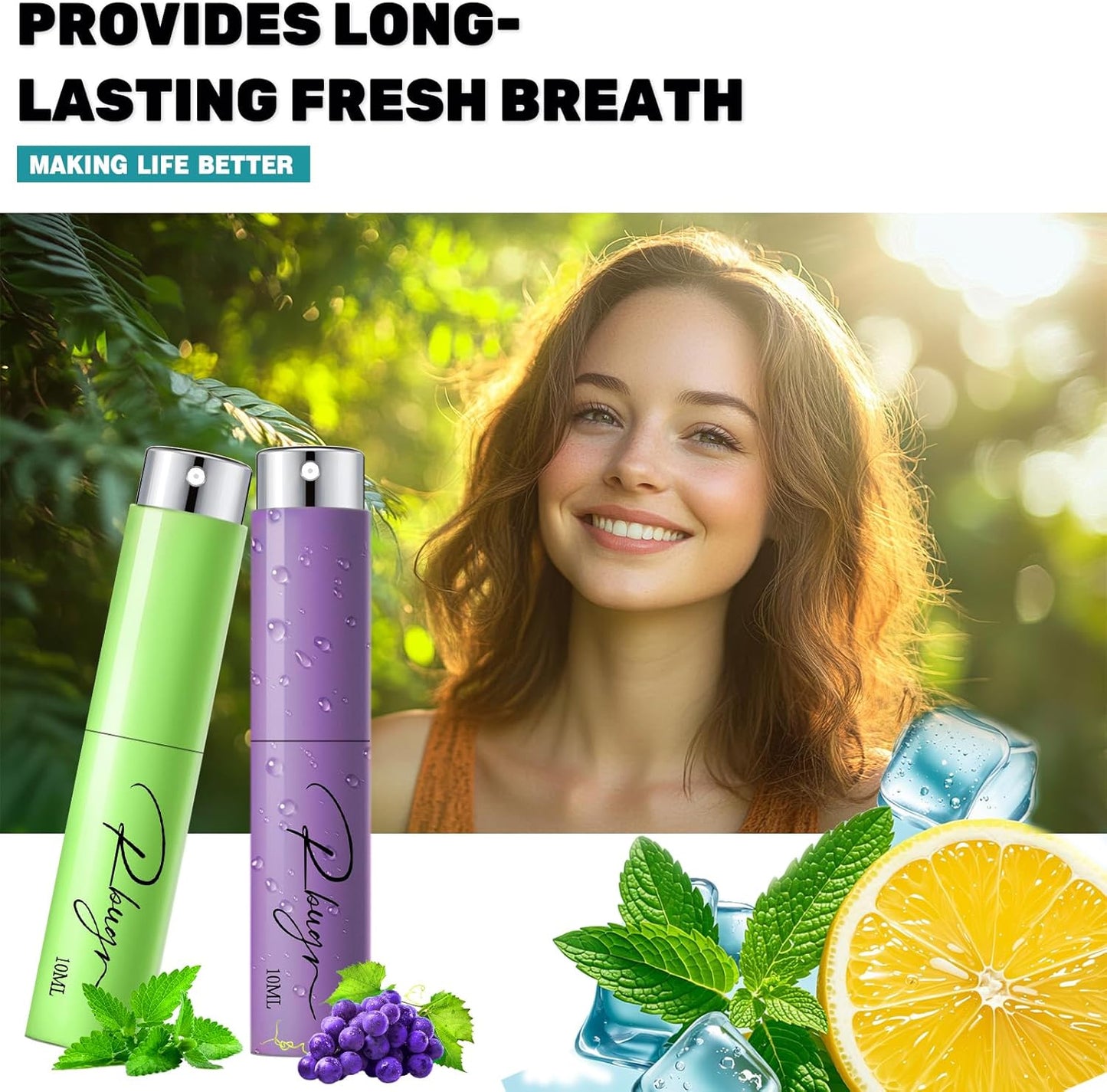 Breath Spray，5 Pcs Dry Mouth Spray，Mouth Spray Fresh Breath for Breath Care，Breath Spray for Bad Breath for Portability（10 ml/0.33 floz