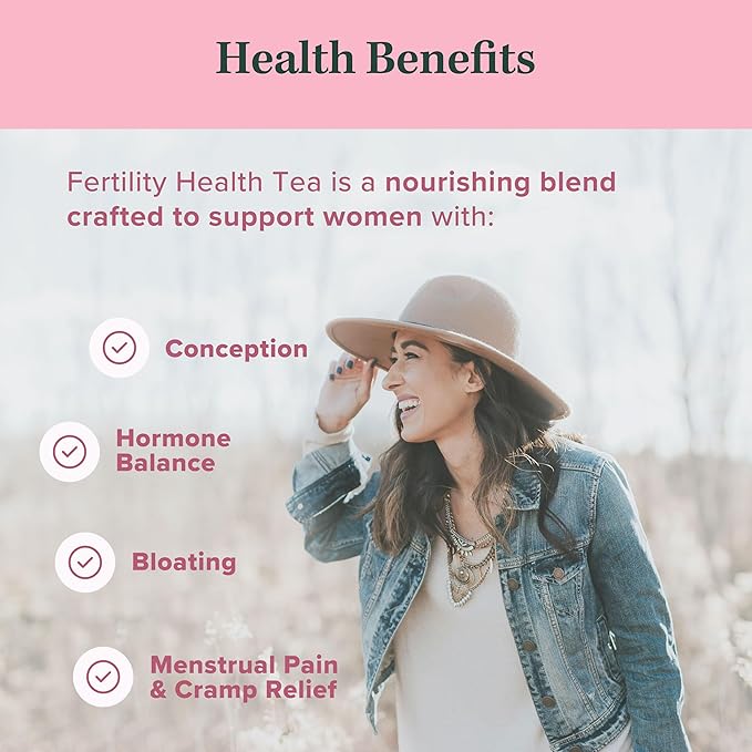 Jade Tea - Organic Women's Fertility Tea, 2 in 1 Hormone Balance Tea & Period Pain Relief - Red Raspberry Leaf, Lady’s Mantle, Red Clover, Chamomile, & Damiana Leaf, Cherry Vanilla - Made in USA