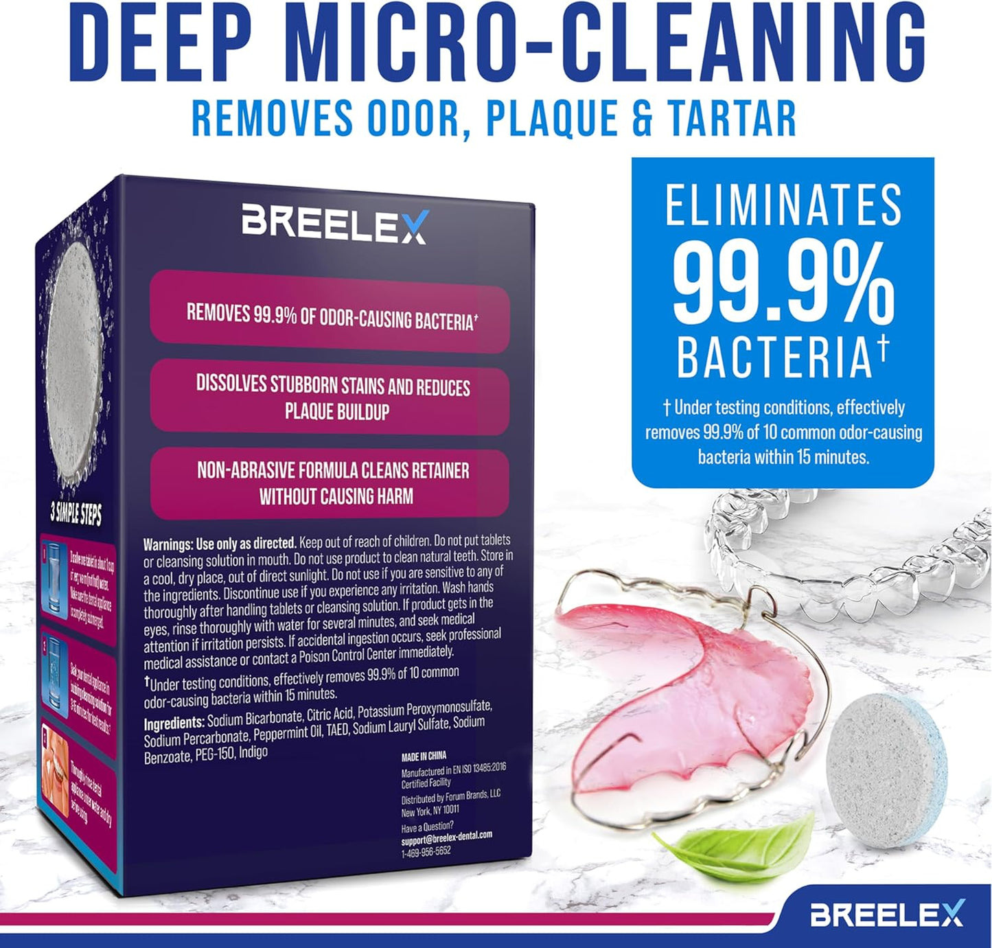 Retainer Cleaner Tablets - 2 Pack, 240 Tablets - Denture Cleaning & Night Guard Cleaner - Mouthguard & Dental Appliance Cleaning