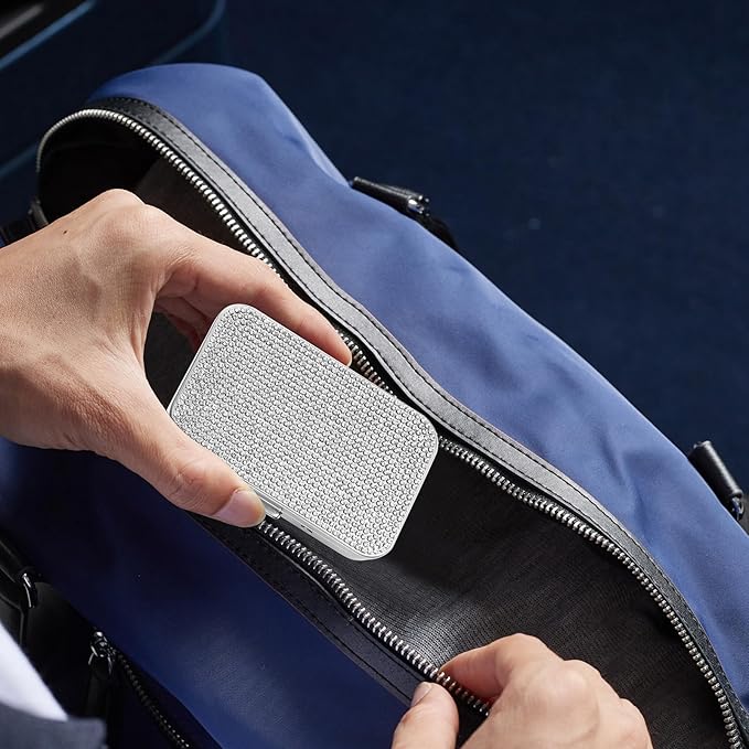 2Pack Bling Dental Floss Cases, Portable & Refillable Floss Pick Holders with Mirror, Gum Container Metal Tin Box Case for Q-tip,Cotton Swab (Silver)