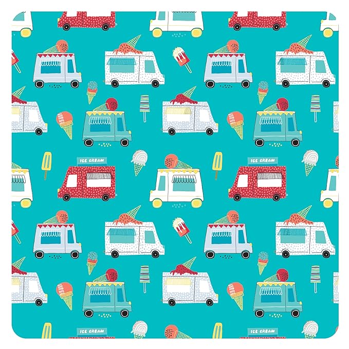 BapronBaby Ice Cream Truck Bapron - No Neck Tie Safer Bib for Baby & Toddler - Soft Waterproof Stain Resistant - Machine Washable - Sz Preschool 3-5yrs