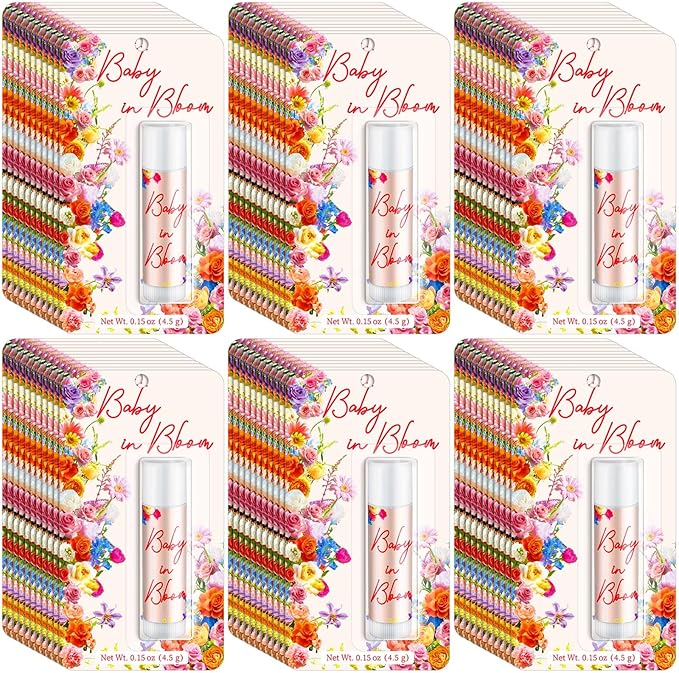30 Pack Baby in Bloom Party Gifts Baby Shower Games Prizes Bulk Lip Balms Favors for Winners Adults Guests Gender Reveal Favors Decorations Souvenirs Gift Bags Stuffers