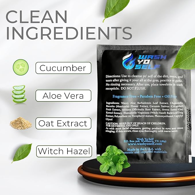 Wash Yo Self Body Wipes - Individually Packaged Disposable Wet Wipes for Kids and Adults – 40 pack