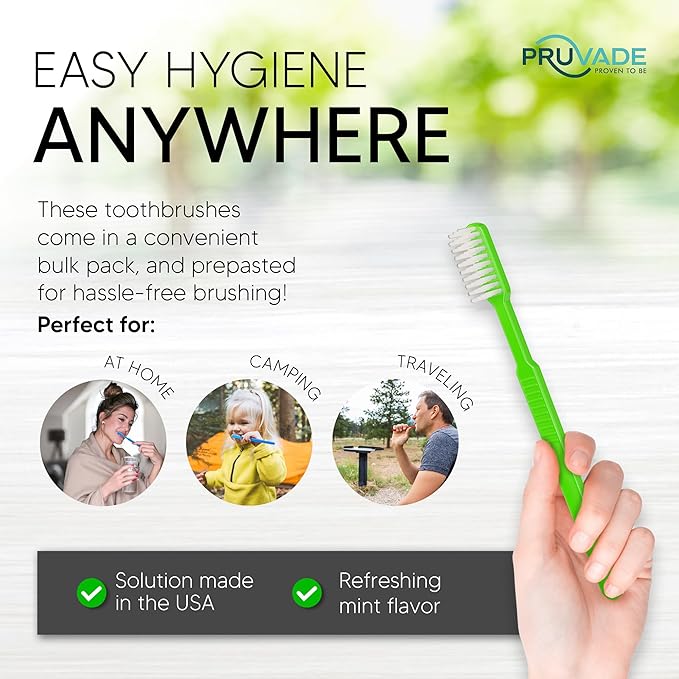 150 Pack Disposable Toothbrushes with Toothpaste, Built in | Prepasted Toothbrushes Individually Wrapped | Single Use Waterless Tooth Brush Soft Bristles for Airbnb, Hotel, Camping, Travel