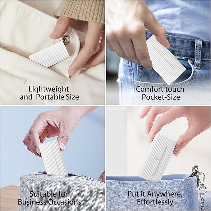 Travel Dental Floss Picks with Portable Dispenser,Reusable Ultra-Compact Dental Flosser Case,Toothpicks Sticks Holer,No Break No Shred Dental Floss Super Clean Teeth,Perfect for Out go(White)