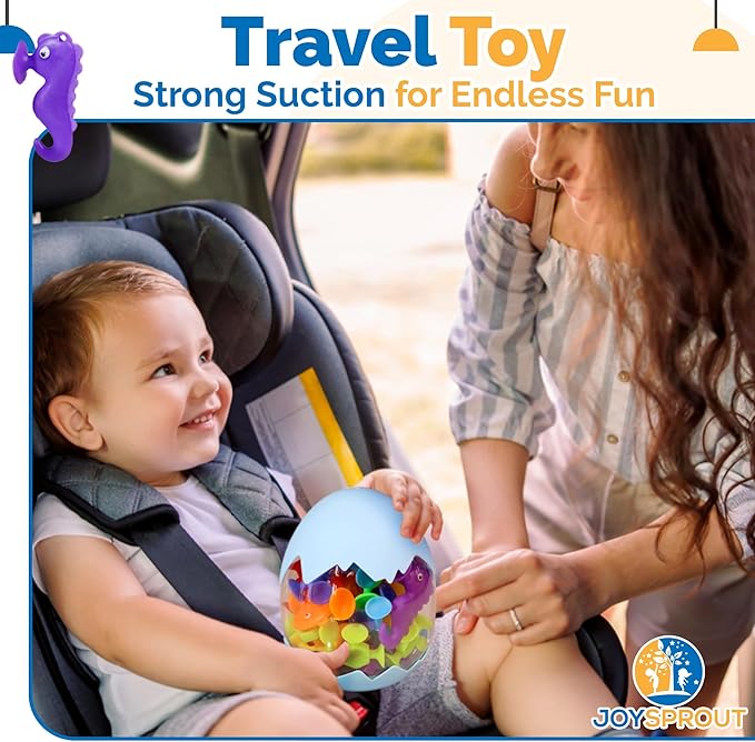 JoySprout Suction Bath Toys for Toddlers 1-3, 30PCS Ocean Animal Suction Cup Toys – Silicone Sensory Suction Toys for Kids, No-Hole Mold-Free Bathtub Toys, Stick to Window & Wall