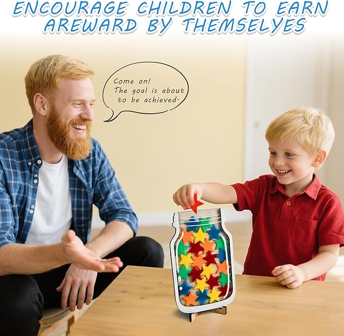 Magnetic Reward Jar for Classroom & Kids - Star Jar Incentive System, Potty Training Chart with Tokens, Behavior Management Tool, Boys & Girls