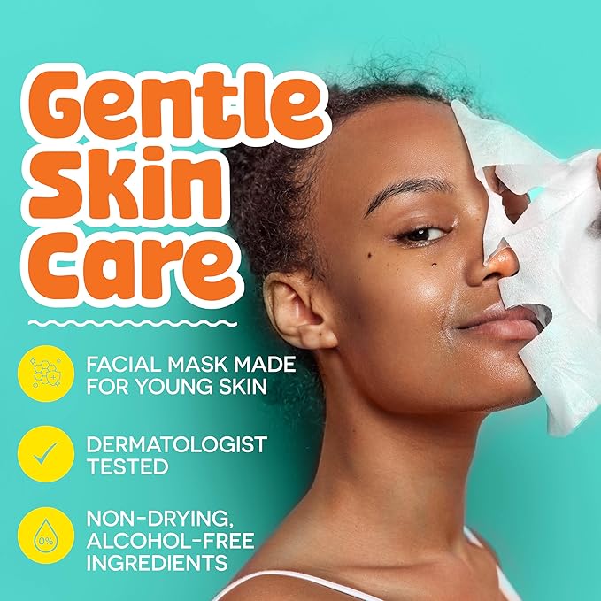 BeYoutiful Hydrating Face Mask Spa Set For Kids and Teens, Skin Care Facial Mask Set for All Skin Types and Ages, Boy and Girls, Box Includes 3 Masks