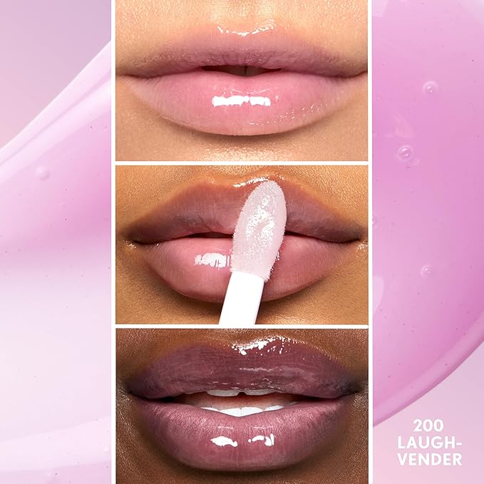 COVERGIRL Clean Fresh Yummy Lip Gloss, Sheer, Natural Scents, Vegan Formula - 200 Laugh-Vender, 0.33 fl oz