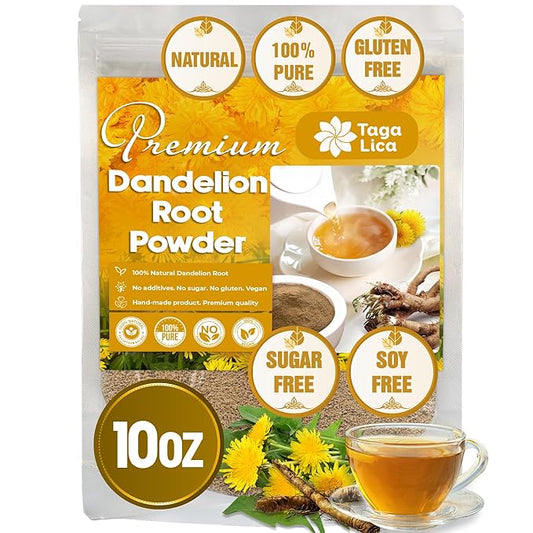 Tagalica, 10 oz Dandelion Root Powder, 100% Natural and Pure from Dandelion Root, No Additives, No Gluten, No Sugar, Vegan