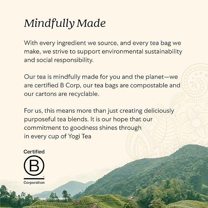 Yogi Tea Mandarin Mint Mindfulness - 16 Tea Bags per Pack (6 Pack) - Organic Mandarin Mint Tea - Calming Herbal Tea - Includes Ashwagandha, Reishi Mushroom, Mandarin, Peppermint & More