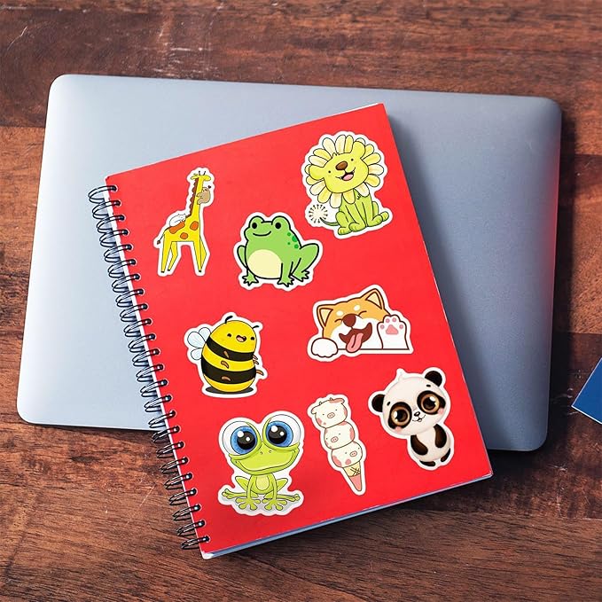 Cute Animal Stickers 200 Pcs/Pack for Kids - Assorted Designs for Laptops, Water Bottles, Journals and More (Cute)