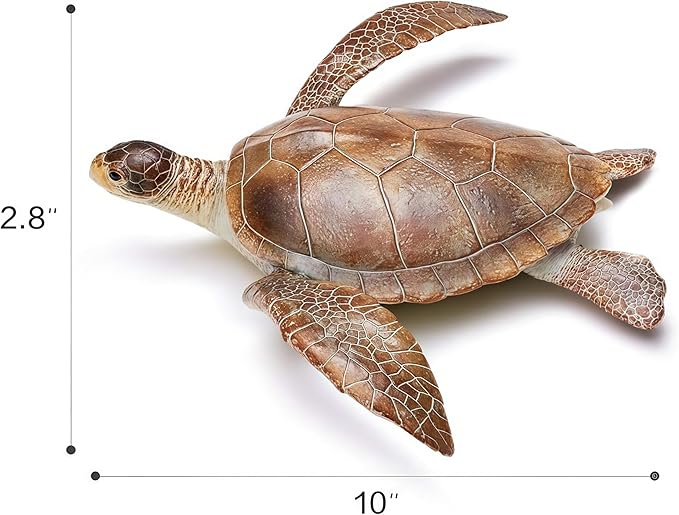 Gemini&Genius Sea Turtle Toys Sea Animal Action Figure, Sea Turtle Plastic Toy, Great for Kids Bath, Swimming, Beach Toys and Perfect Cake Coppers, Garden Decor (10 Inches)
