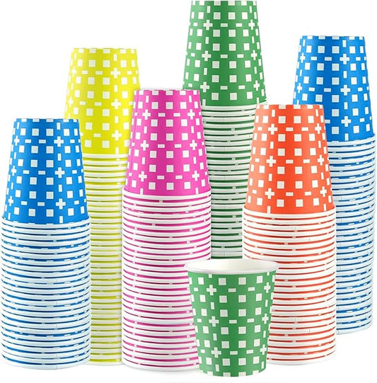 500 Pack 5oz Paper Cups, Multicolor Small Disposable Bathroom Mouthwash Cups for Christmas Party, Picnic, Travel and Event, BBQ, 5 Colors