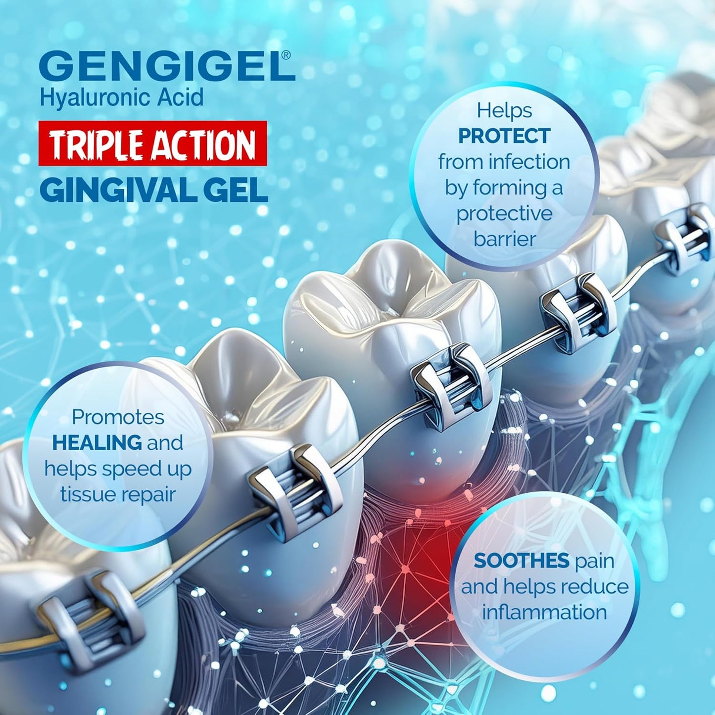 Gengigel Teen Hyaluronic Acid Oral Gel for Mouth & Gum Discomfort (15 ml), Soothes Irritation, Promotes Natural Healing & Protects Delicate Oral Tissue, No Paraben or SLS, Vegan & Kosher