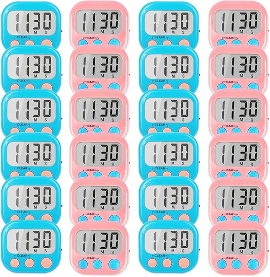 Classroom Timers for Teachers Kids Large Magnetic Digital Timer Teacher Supplies 24 Pack-Blue Pink