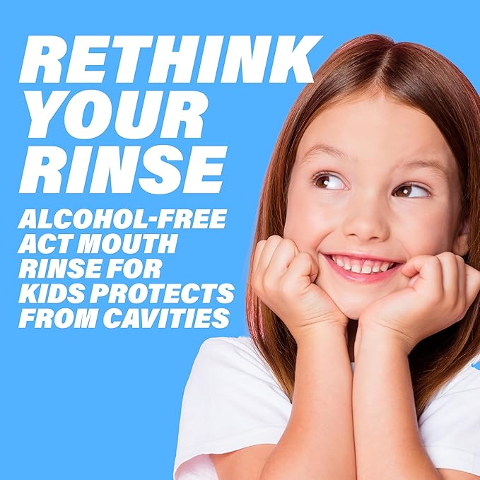 ACT Kids Anticavity Fluoride Rinse Pineapple Punch 16.9 fl. oz. Accurate Dosing Cup, Alcohol Free