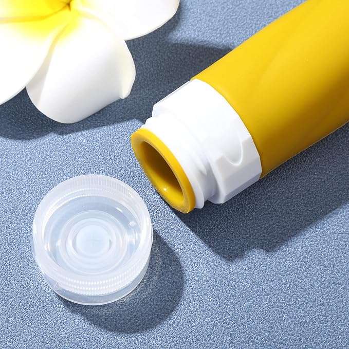 Gemice Travel Bottles for Toiletries, 3oz Tsa Approved Travel Size Containers BPA Free Leak Proof Travel Tubes Refillable Liquid Travel Accessories with Clear Toiletry Bag (4 Pack)