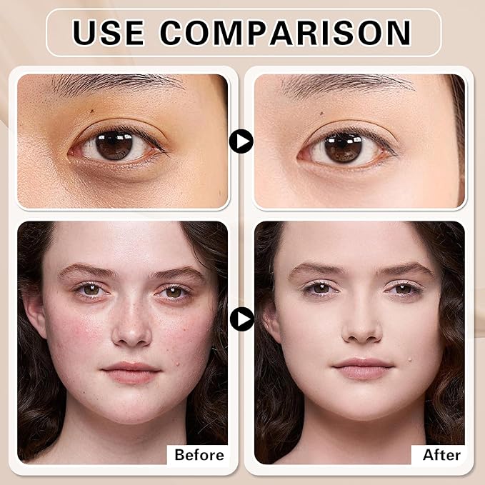 Under Eye Concealer for Dark Circles with Primer,Tattoo Cover up Makeup,Waterproof Color Correcting Concealer Makeup,Nourishing and Moisturizing,Cruelty-free（02 Light Cream）