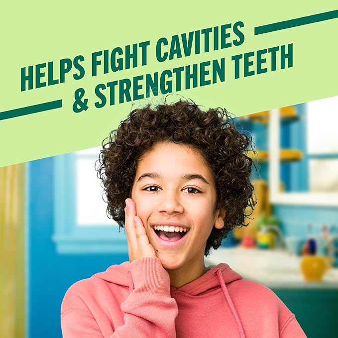 TheraBreath Kids Organic Wacky Watermelon Mouthwash with Fluoride, Anticavity, Dentist Formulated, 16 Fl Oz