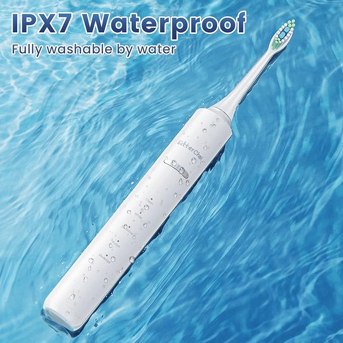 Betterchoi Sonic Electric Toothbrush for Adults, USB Rechargeable Toothbrush - 41,000 VPM Maglev Motor - 4 Brush Heads - IPX7 Waterproof, 180-Day Battery Life, 5 Cleaning Modes & Smart Timer, White