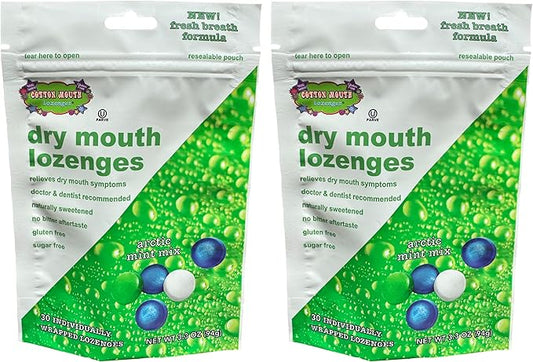 Dry Mouth Relief Mint Mix 3.3 Ounce Bag (2 Bags) | Freshens Breath & Increases Saliva Production, Sugar Free, Gluten Free, Delicious Mint Flavor, Individually Wrapped, 30 Ct