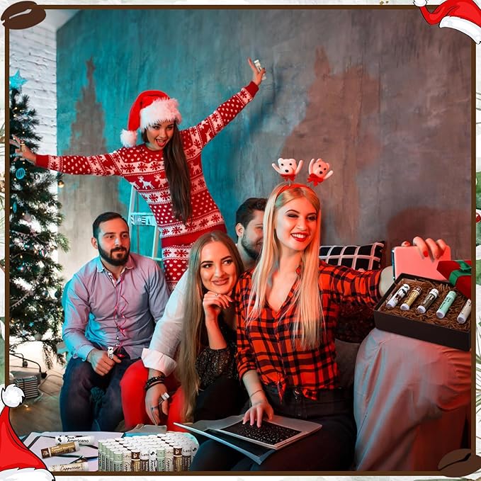 25 Pack Christmas Coffee Flavor Lip Balms Favors Bulk Coffee Lovers Gifts Cocoa Bar Party Favors Vanilla Latte Christmas Party Gifts Stocking Basket Stuffers for Women Men