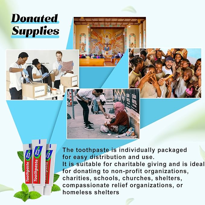 50 Tubes Extra Small Travel Size Toothpast Bulk,Mini 0.176 oz/5 Grams Small Disposable Toothpaste Mint Single Use Mini Bulk Toothpaste Travel Size for Hotel,Camping,Homeless,Charity,Guests