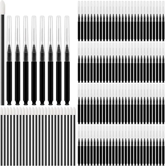 120 Pcs Interdental Brush + 25 Pcs Lip Wands Applicators Disposable, Braces Brush for Cleaner Interdental Brush Toothpick Dental Flossing Head Oral Dental Hygiene Flosser Tooth Cleaning Tools, Black