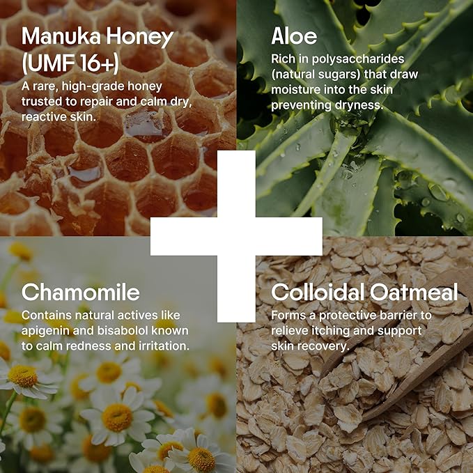 Clearbody Organics Manuka Honey Cream - 2 Fl Oz - Soothing Eczema Cream - Deep Hydration with Colloidal Oatmeal - Instant Manuka Relief for Dry, Itchy Skin