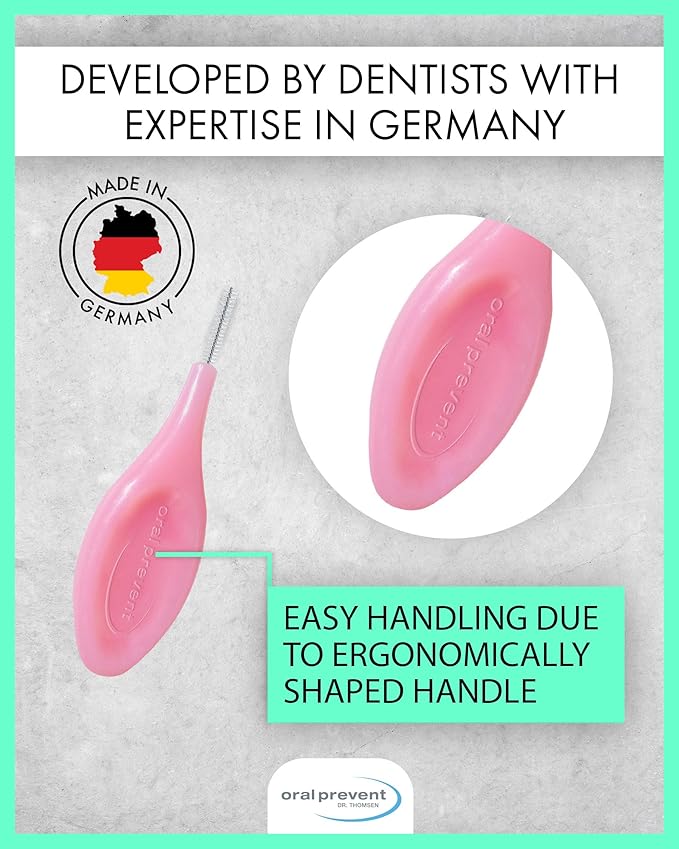 Smart Grip Interdental Brushes 0.40 mm – Pink – ISO 0 – Deep Cleaning Between Teeth – Ultra-Fine Dental Picks – 24 Pack