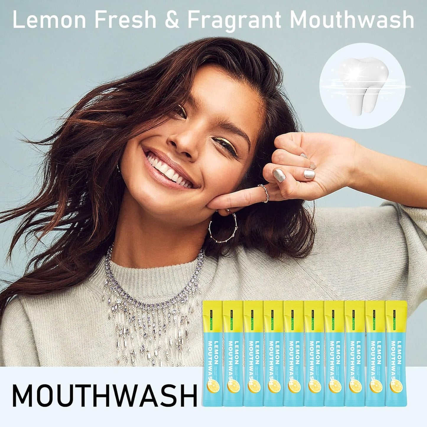 Mini Mouthwash Travel Size,Lemon Flavor Portable Individual Travel Mouth Wash for Fresh Breath, Refreshing Long Lasting Gentle Oral Care Mouthwash Packs(Pack of 20)