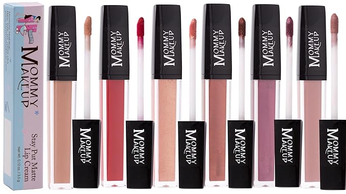 Mommy Makeup Stay Put Matte Lip Cream - Kiss-proof, Transfer-proof, Waterproof, Long Lasting Lipstick - Non-Drying Formula Infused with Vitamin E (Farrah)