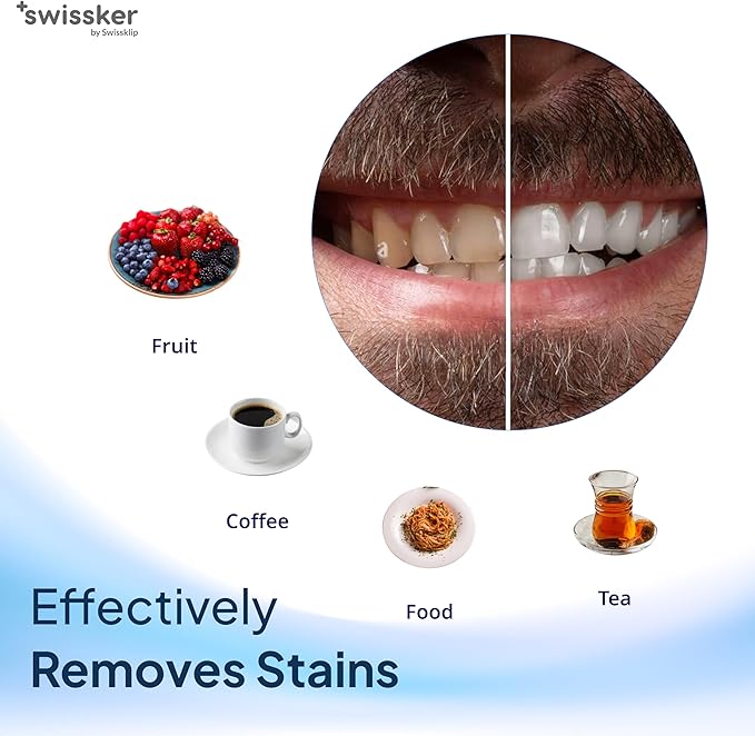 Swissklip ShineFoam | Teeth Whitening Foam | Mint Flavor Whitening Toothpaste | Teeth Whitener I Professional Teeth Whitening Kit | 100% Vegan - Made in USA - 1.69 oz - Pack 1