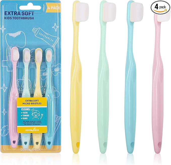 Nano Toothbrush for Sensitive Gums - Extra Soft, Perfect for Kids (4 Pack)