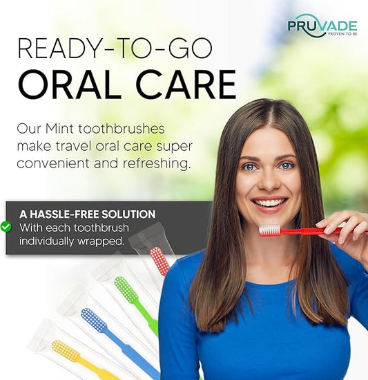 100 Pack Disposable Toothbrushes with Toothpaste, Built in - Prepasted Toothbrushes Individually Wrapped |Single Use Waterless Tooth Brush with Soft Bristles for Hotel, Camping, Travel