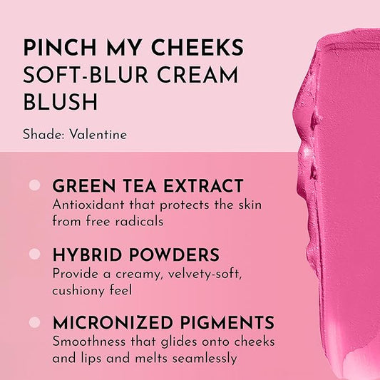 LAWLESS Pinch My Cheeks Soft-Blur Cream Blush - Valentine - Premium Blush with Natural Ingredients to Re-Energize and Protect the Skin While Imparting a Soft, Cloudy Finish - 0.18 oz
