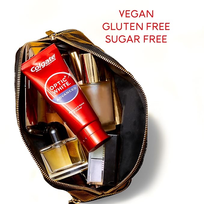 Colgate Optic White Advanced Hydrogen Peroxide Toothpaste, Teeth Whitening Toothpaste Pack, Enamel-Safe Formula, Helps Remove Tea, Coffee, and Wine Stains, Sparkling White, 2 Pack, 4.5 oz